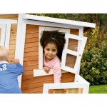 Casuta LISA cu terasa/pridvor si podea din lemn  PlayHouse - Casa din lemn de Joaca pentru copii AXI